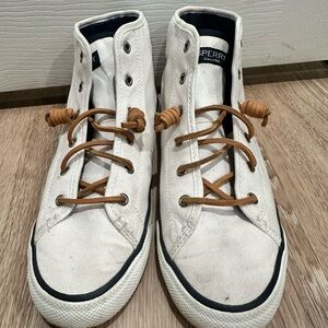 Sperry Men's White Canvas High-Tops